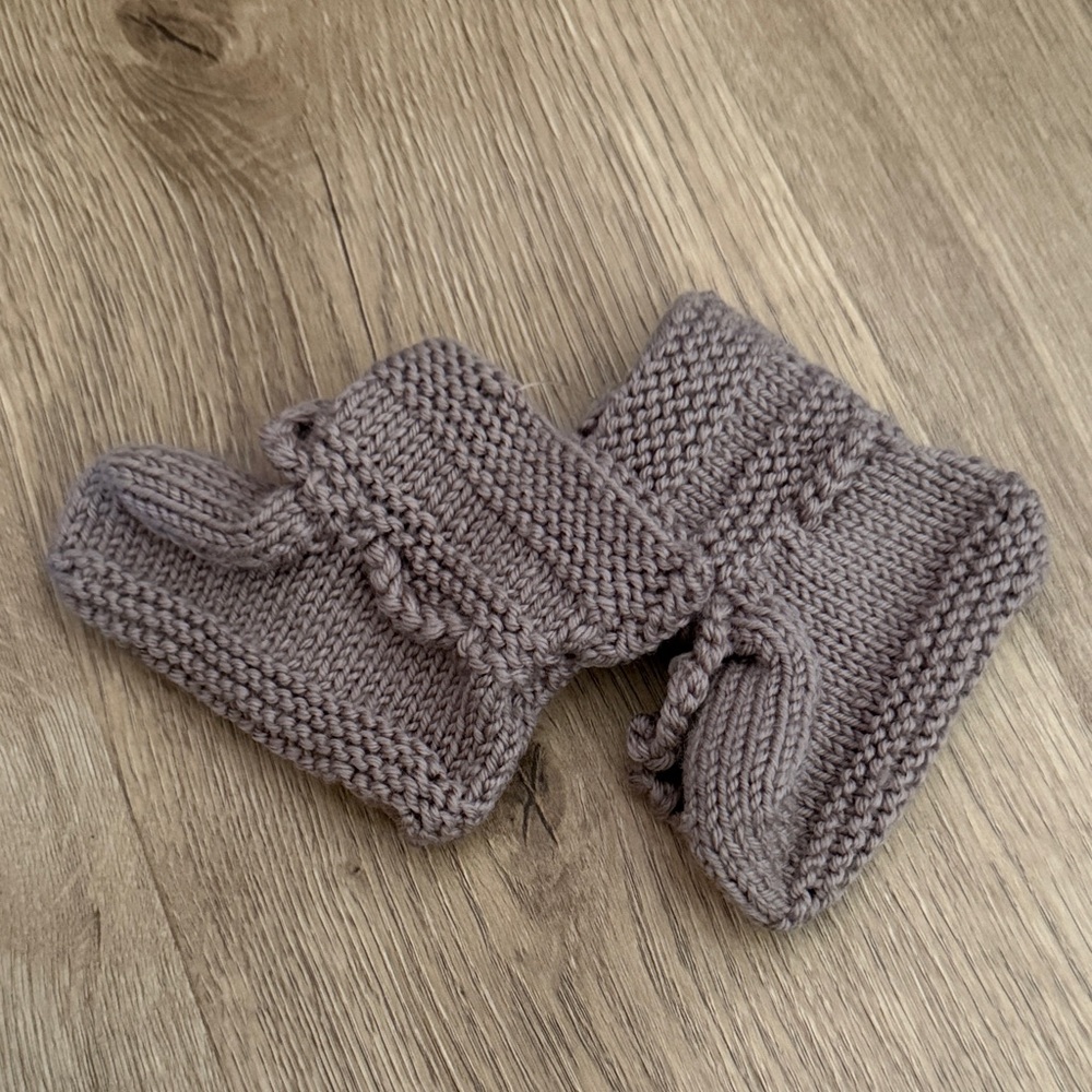 Soft Knit Baby booties- Brown